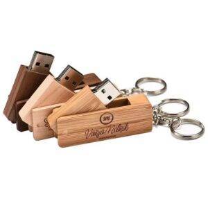 180° Rotating Wooden USB Flash Drive