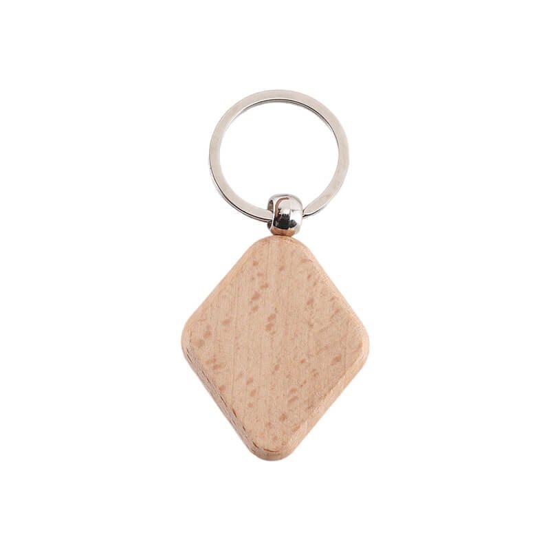 Forma de diamante llavero de madera