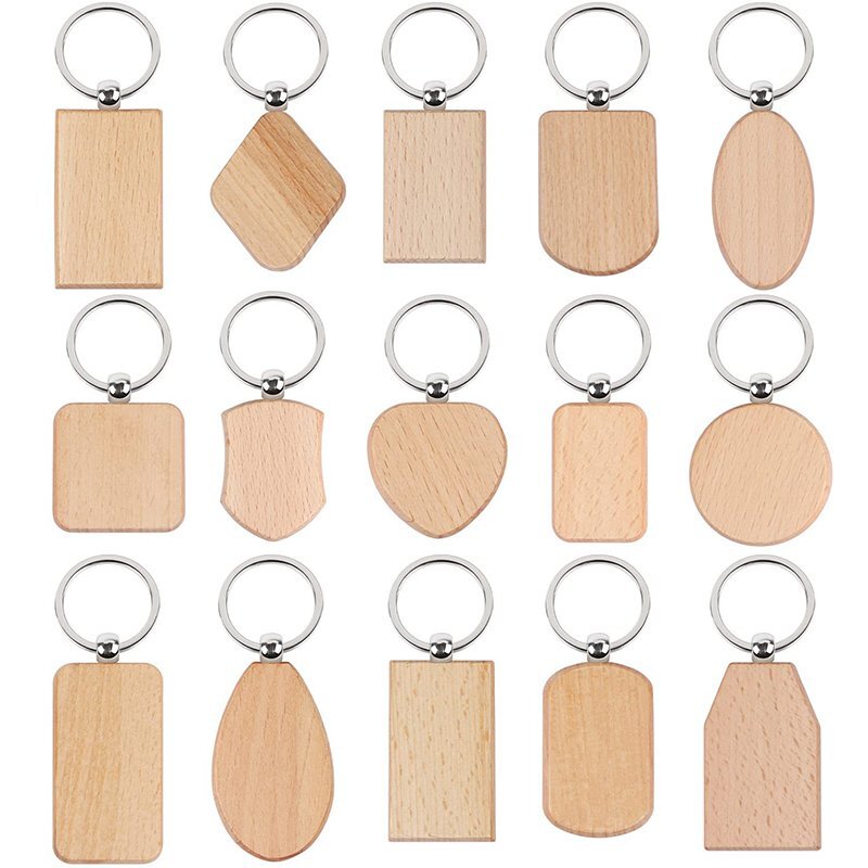 Llavero de madera maciza de haya