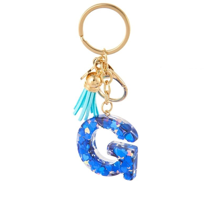 llaveros de iniciales de resina G