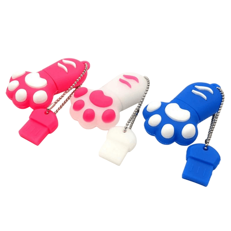 PVC Cartoon Cat Paw USB Drive - Image 2