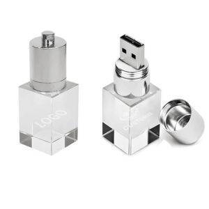 Cube-shaped Crystal USB Drive