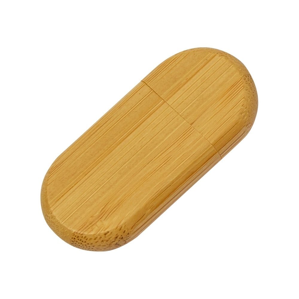 Elliptical Carbonized Bamboo USB Flash Drive