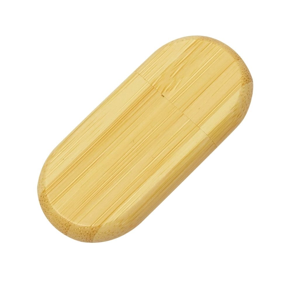 Elliptical Natural Bamboo USB Flash Drive