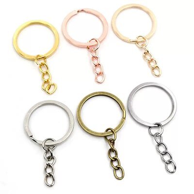Key ring with a four-section chain attached