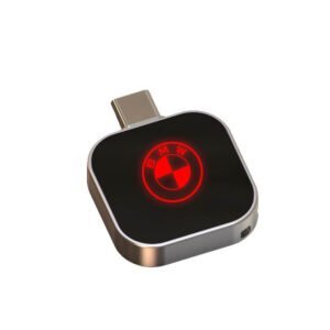Metal Light-Up School Emblem USB Drive