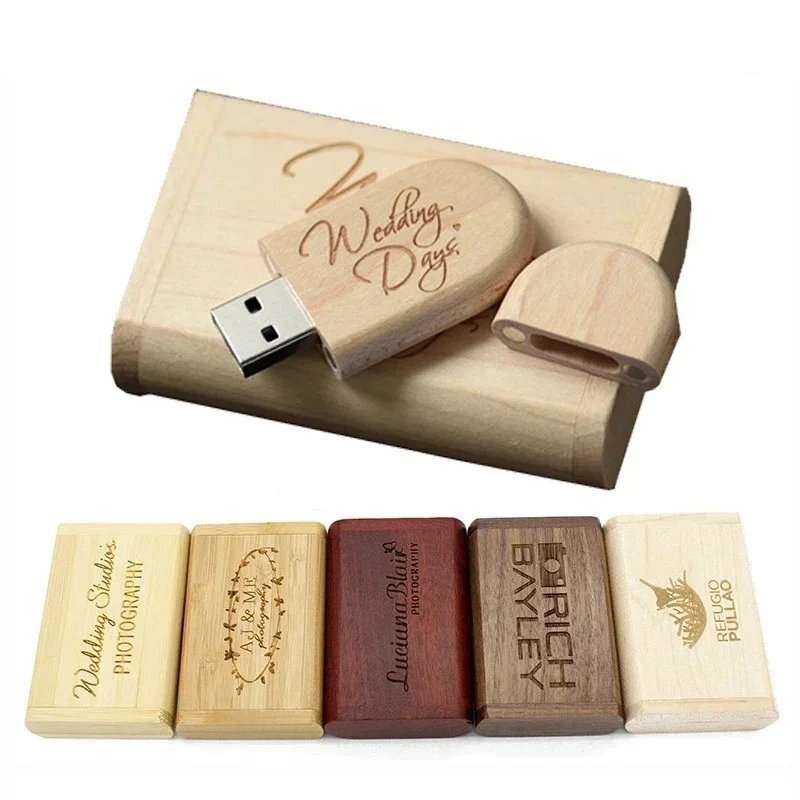Oval Wooden USB Pen Drive Package box