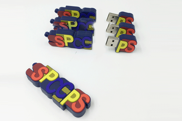 PVC letter-molded USB drive