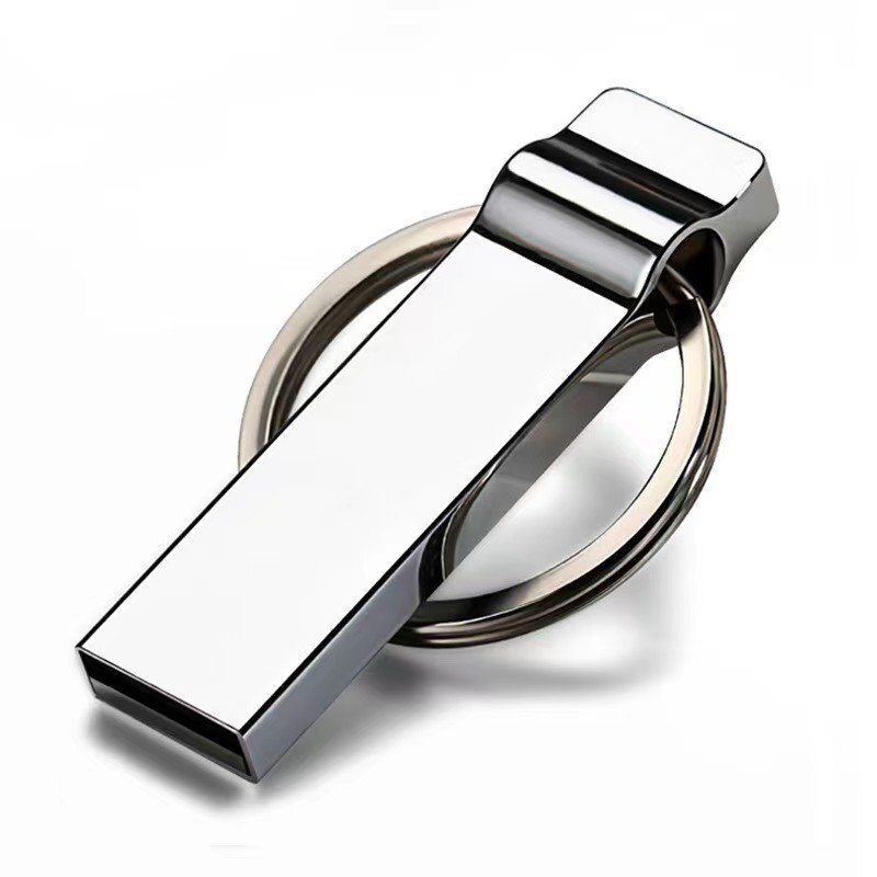 Silver Metal Keychain USB Flash Drive