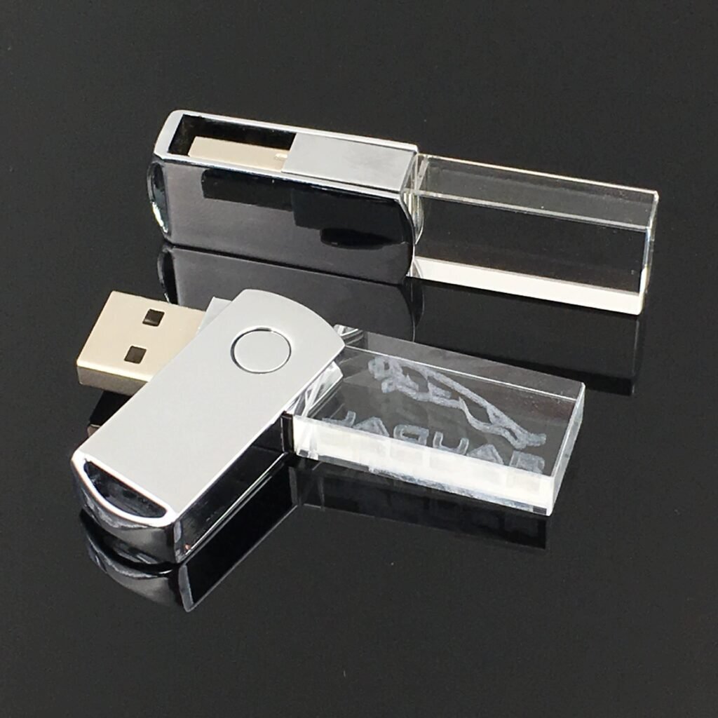 Spinning Acrylic Glow USB Flash Drive with Logo