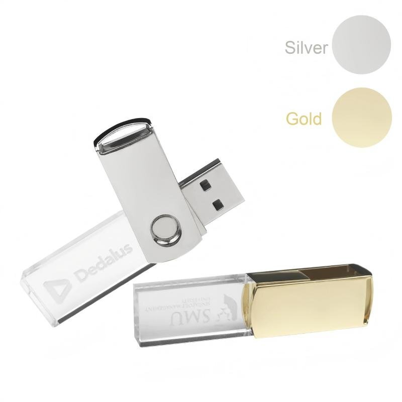 Unidad USB Acrílica Giratoria con Efecto Iluminado