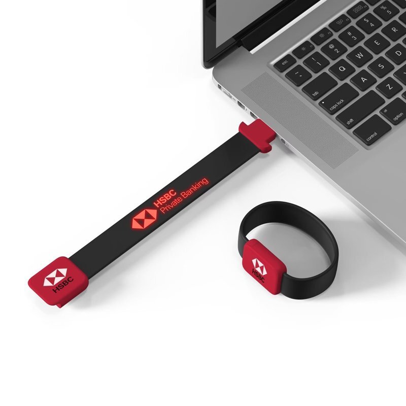 Wrist Strap USB Flash Drive with LED Logo - Image 2