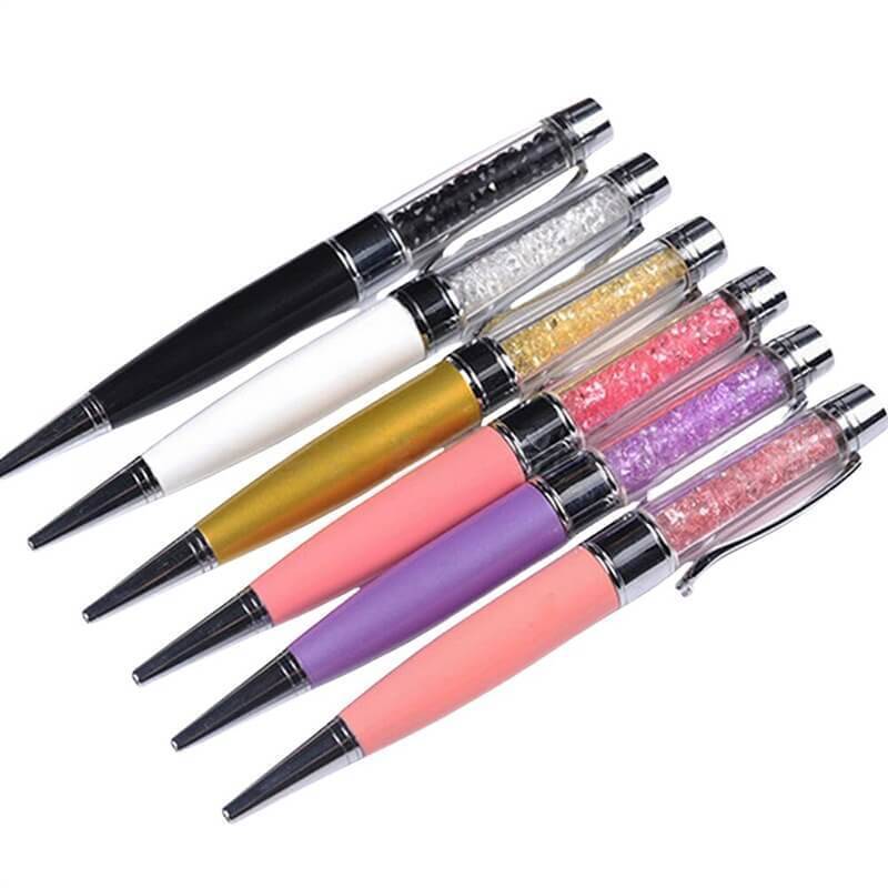 Colored Acrylic Rhinestone Ballpoint Pen USB Flash Drive