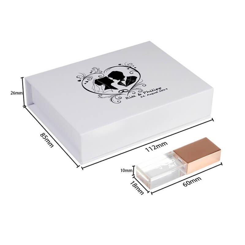 Base and lid gift box for crystal USB flash