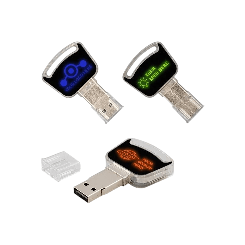 light-up metal key usb flash drive