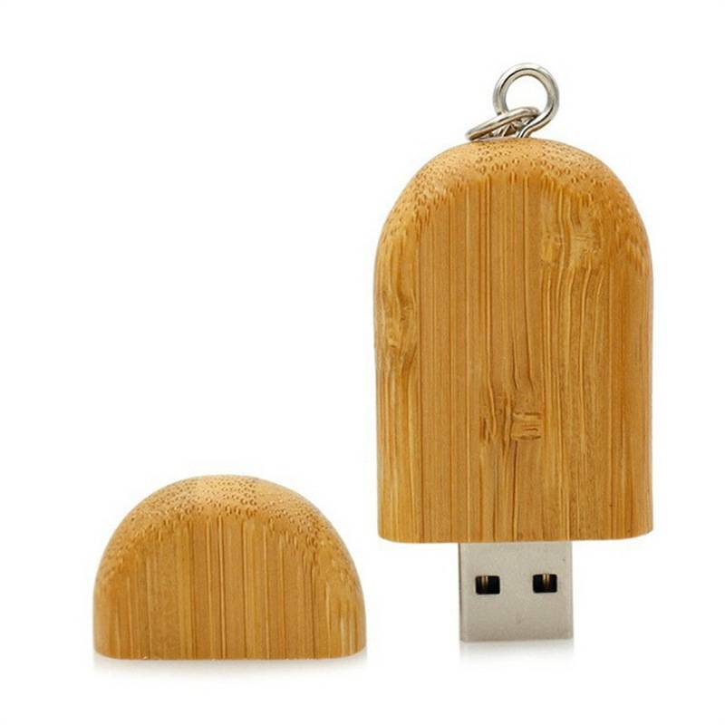 long olive shape wood usb flash drive