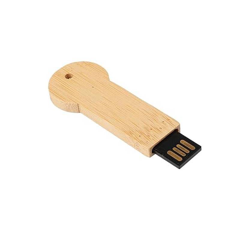 low price key shape wooden usb flash drive with round head