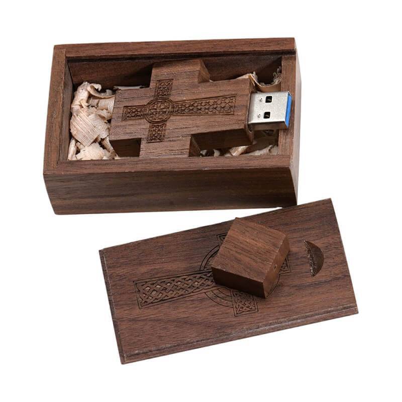 wooden cross usb3.0 flash drive