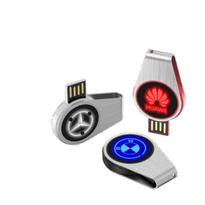 Memoria USB giratoria de aluminio con luz LED