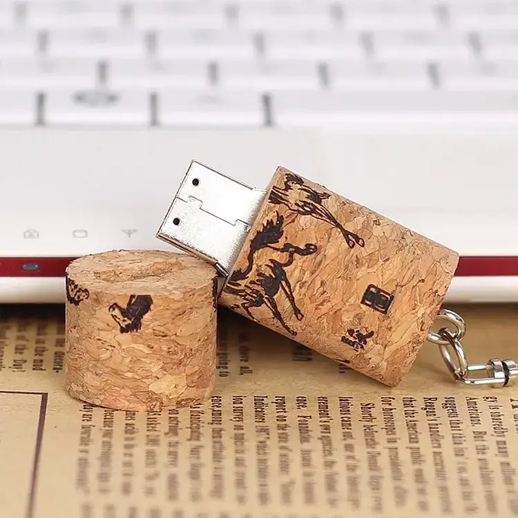 Memoria USB tipo tapón de corcho con cadena - Imagen 6