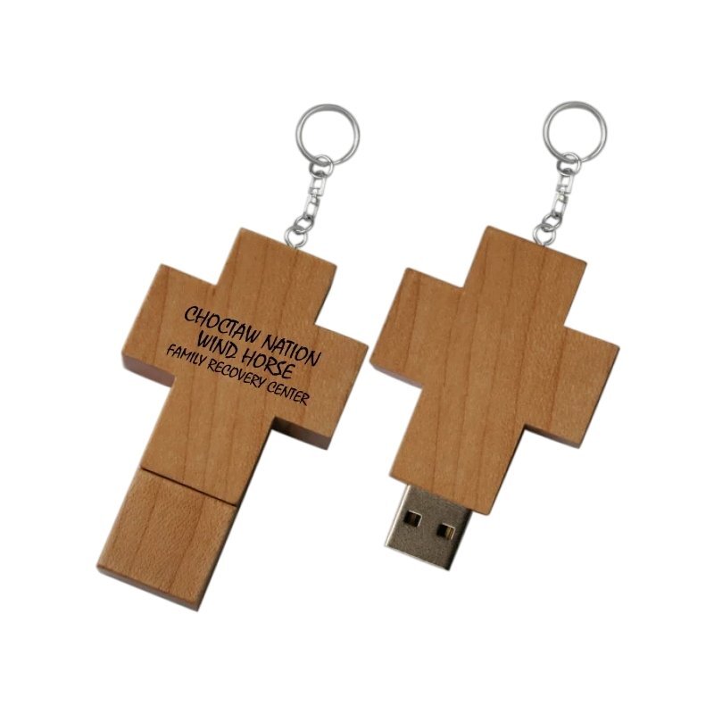 memoria USB de madera en cruz al por mayor