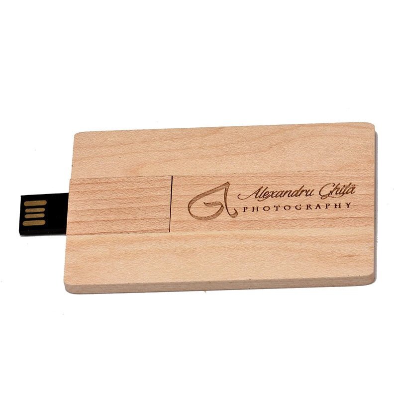 Fabricante de China de memorias USB de madera tipo tarjeta