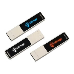 Memoria USB alargada con grabado iluminado en acrílico