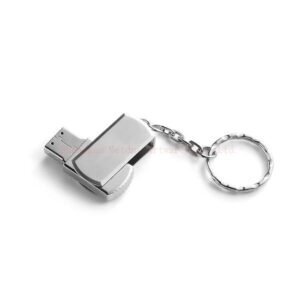 Memoria USB giratoria de metal con llavero - llavero personalizado por encargo