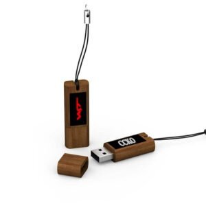 Memoria USB de madera con logotipo iluminado